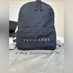 Authentic New Trussardi black backpack one size unisex